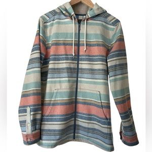 Pendleton women’s boyfriend wool zip hoodie size L multi color stripe